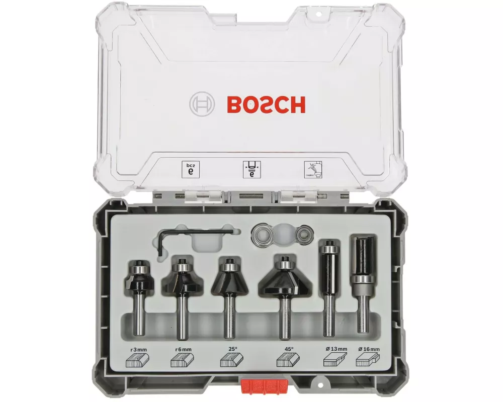 Bosch Professional Fräserset 6-mm-Schaft, 6-teilig