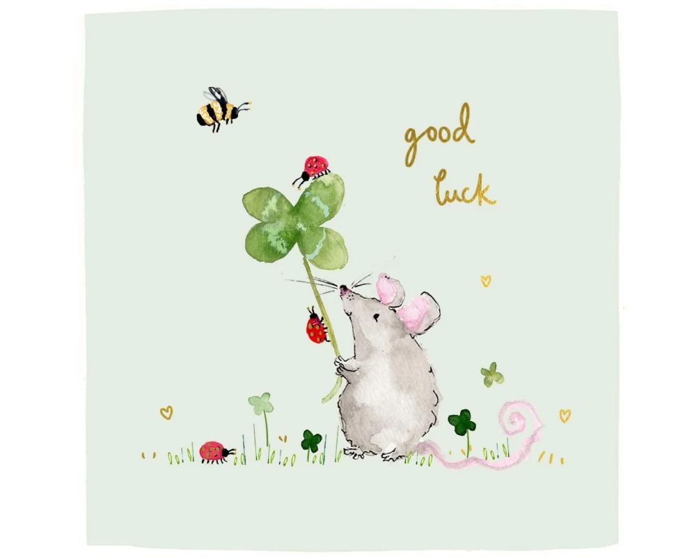 Cart Glückwunschkarte Good Luck 15 x 15 cm