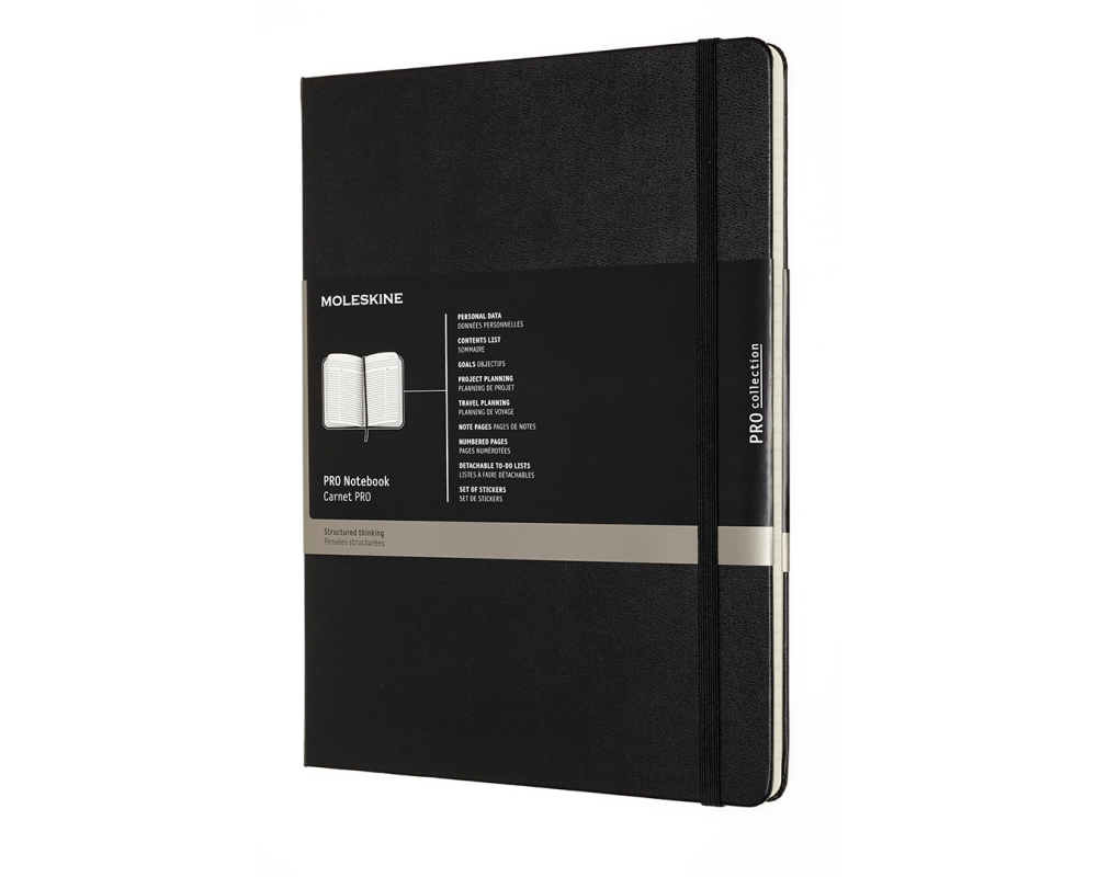 MOLESKINE Notizbuch Pro 25x1,5x19cm 620800 schwarz, 192 Seiten