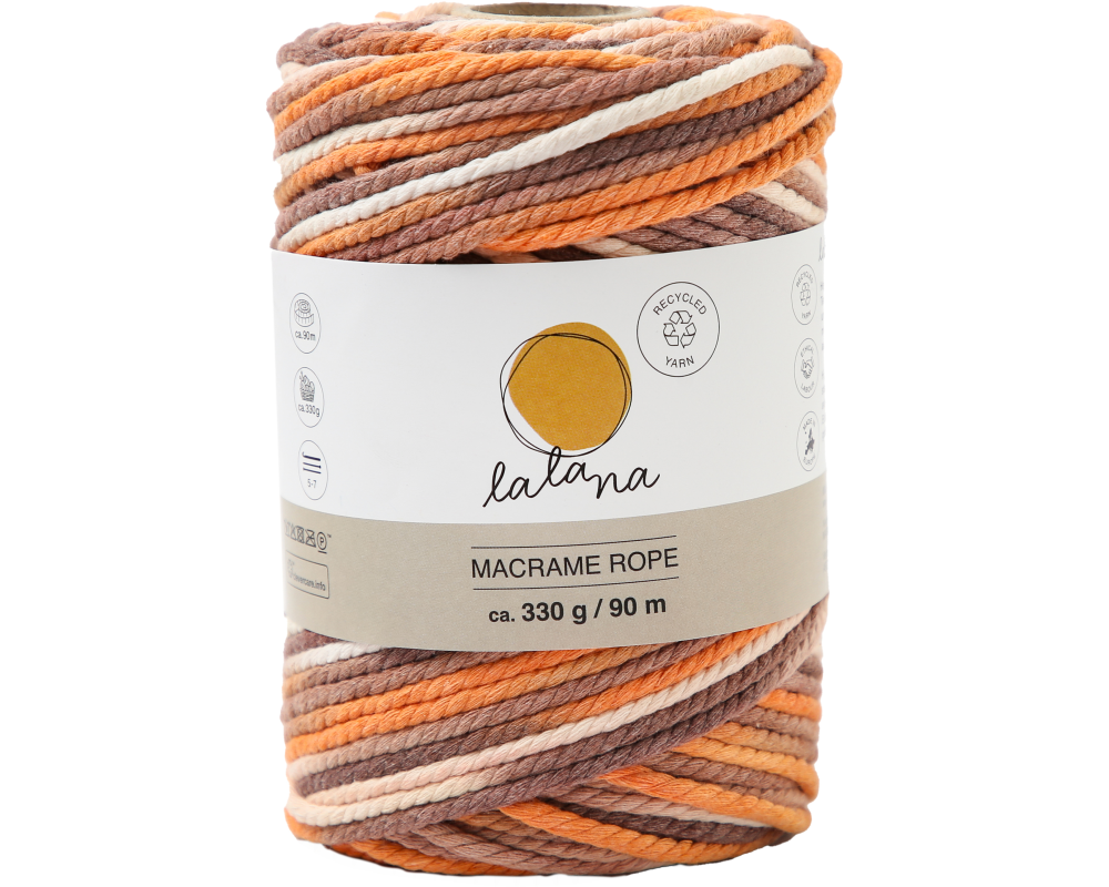 I AM CREATIVE Macrame Rope 6204.99 Rainbow 3, 3mm, 330g