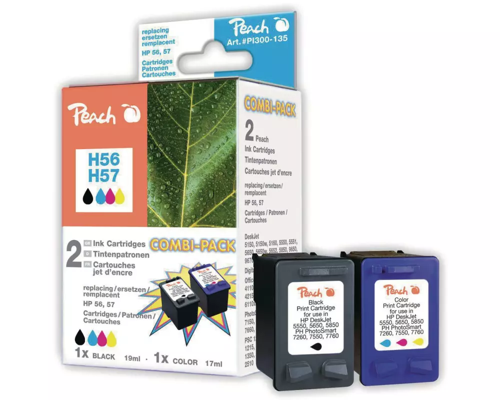 Peach Tintenset HP Nr. 56 / 57 Color/BK