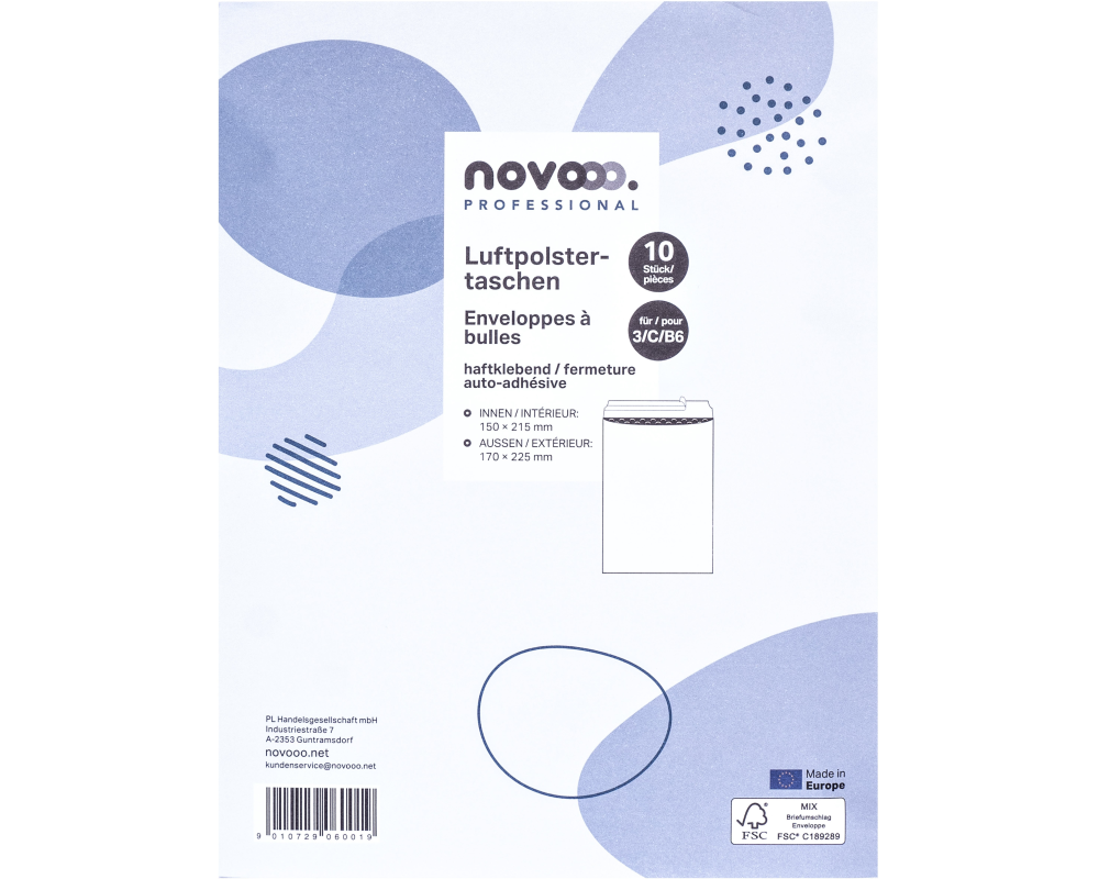 novooo. Luftpolstertasche Gr.3 Weiss, 10 Stück