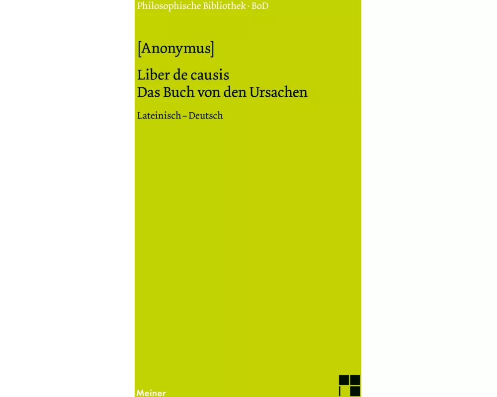 Liber de causis. Das Buch von den Ursachen