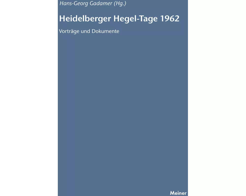Heidelberger Hegel-Tage 1962