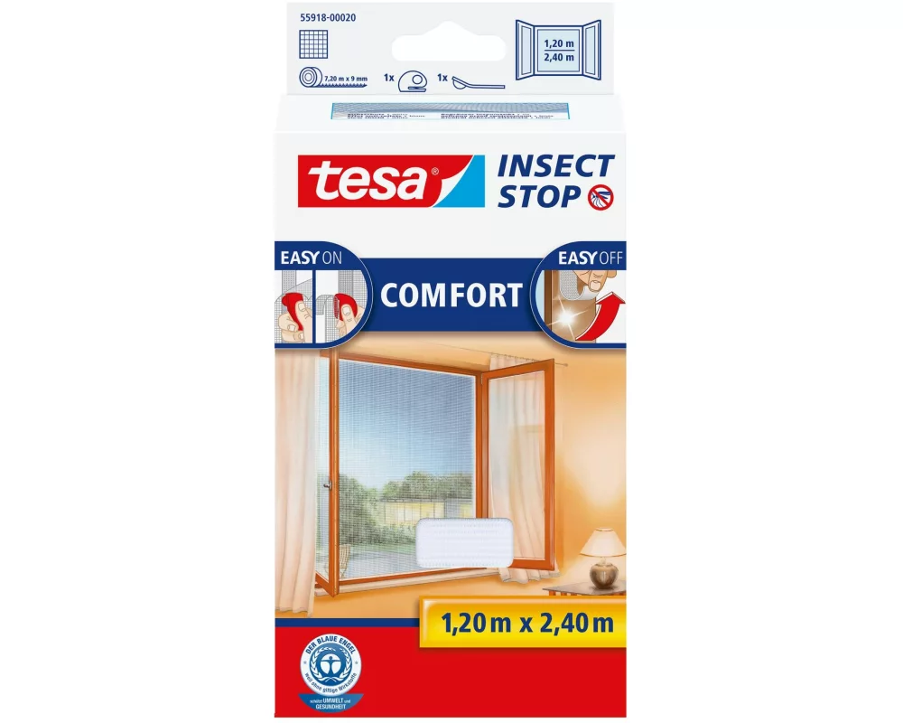 tesa Fliegengitter Insect Stop Comfort Fenster 1.2 x 2.4 m