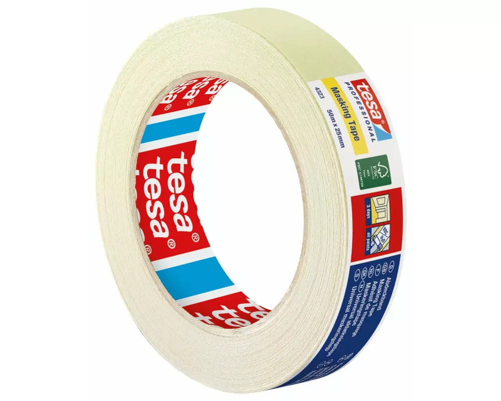 tesa Krappband Basic 50 m x 25 mm, hellbeige
