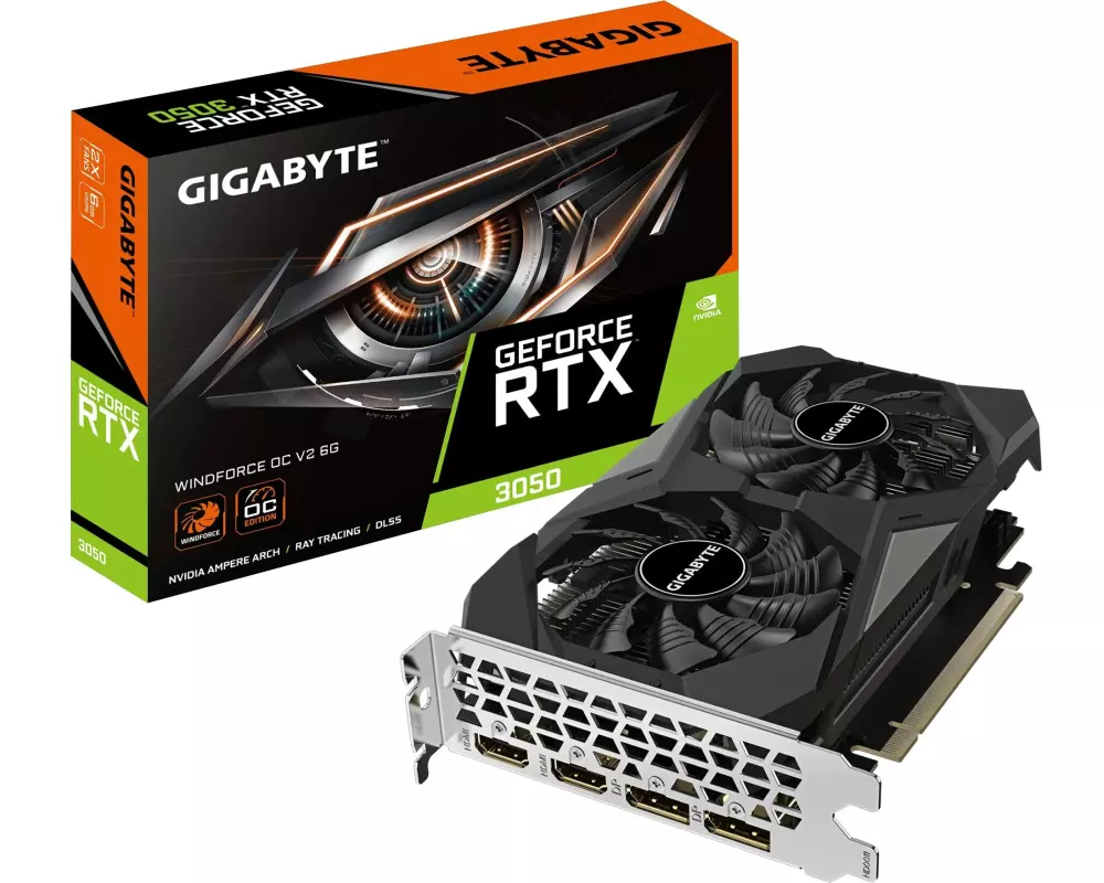 Gigabyte Grafikkarte GeForce RTX 3050 WINDFORCE OC V2 6G
