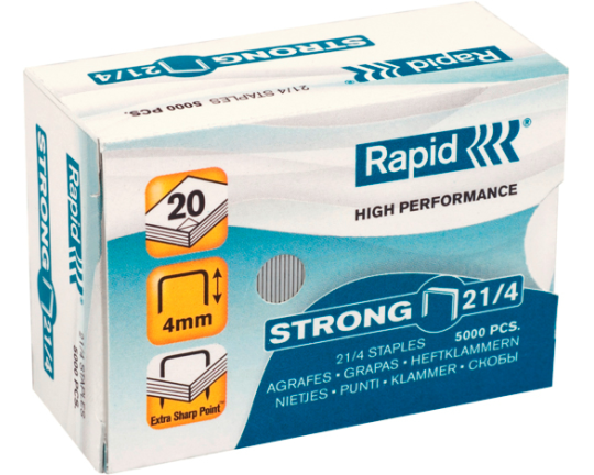 RAPID Heftklammern Strong 21/4mm 24867400 verzinkt 5000 Stück