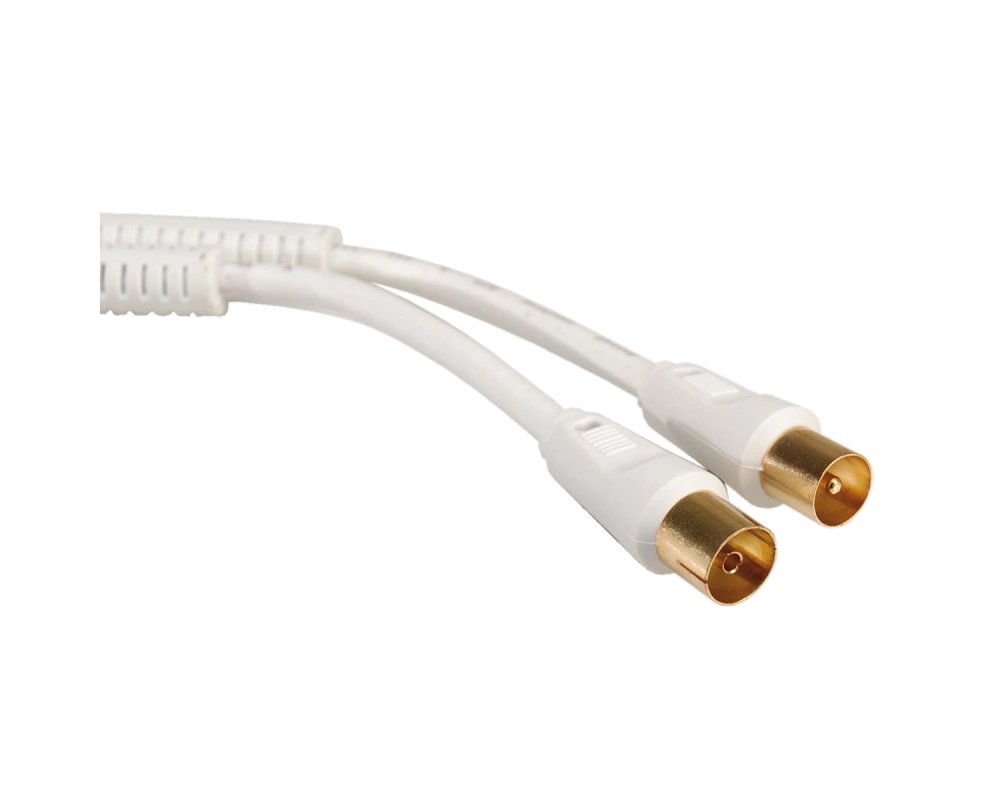 Antennenkabel >100dB, ST/BU mit Ferrite, weiss, 2,0m