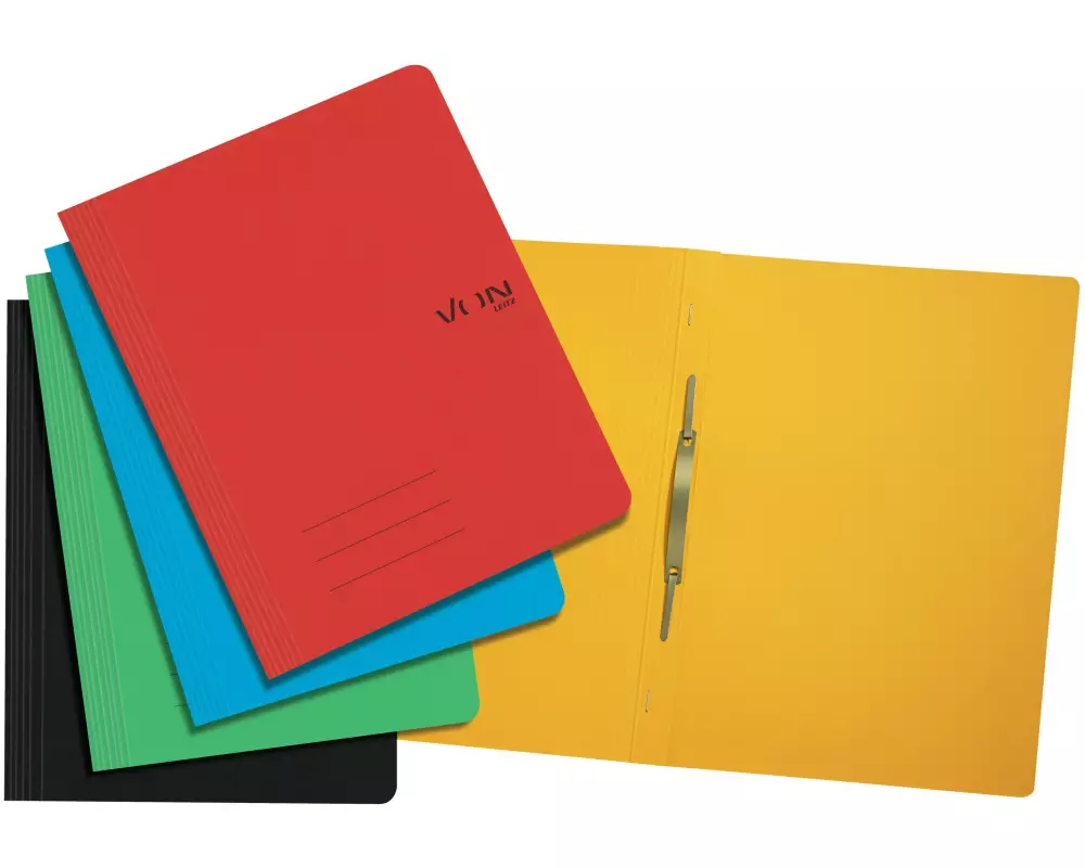 VON Schnellhefter mit Heftmechanik, A4, 5 Stück, Mehrfarbig