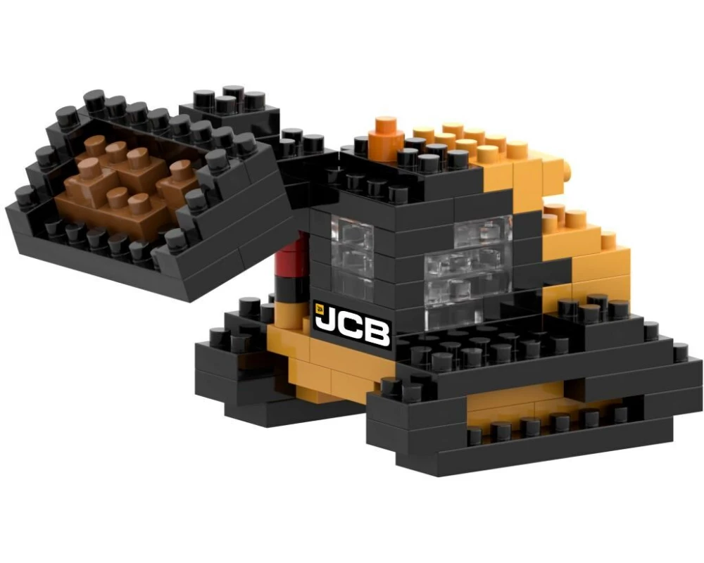 BRIXIES Bausteinmodell JCB Teleskid aus 112 Bausteinen