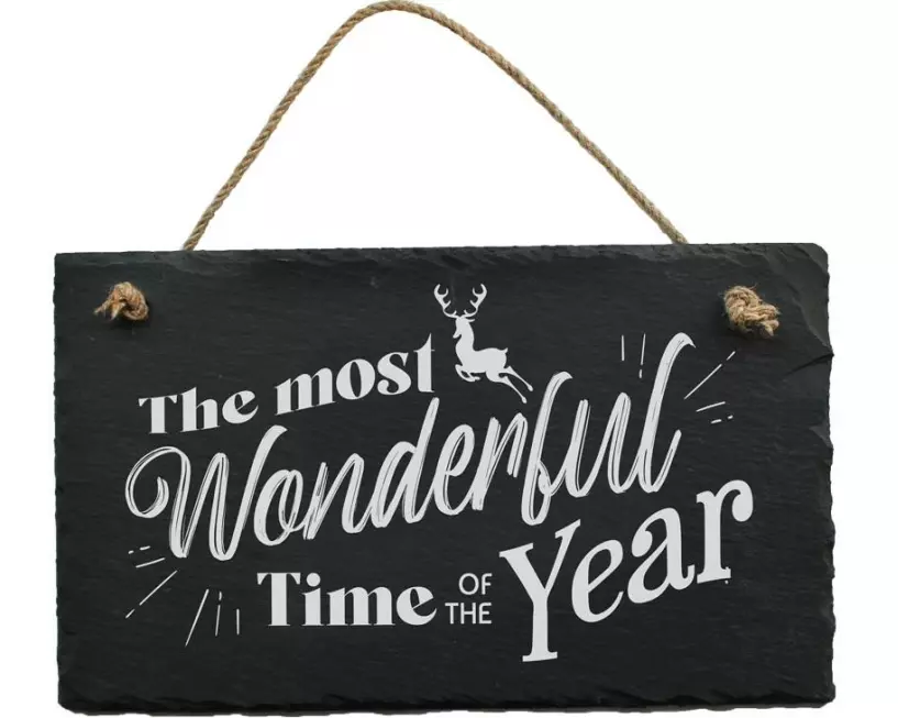 Trend Import Türschild Schiefertafel the most wonderful time