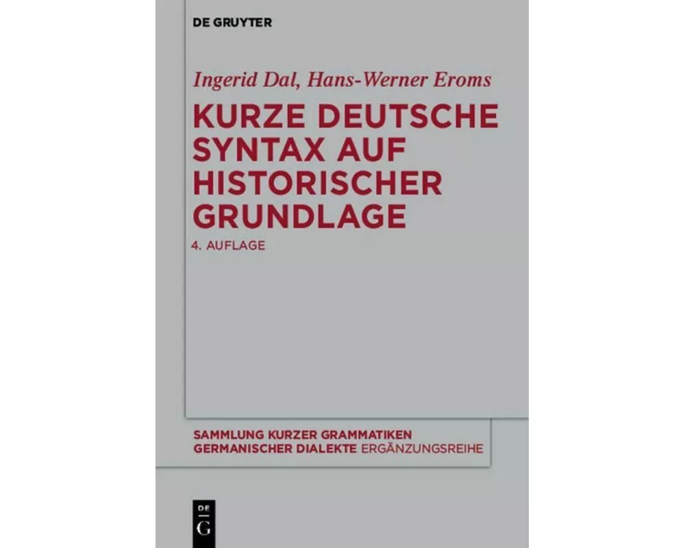 Kurze deutsche Syntax auf historischer Grundlage