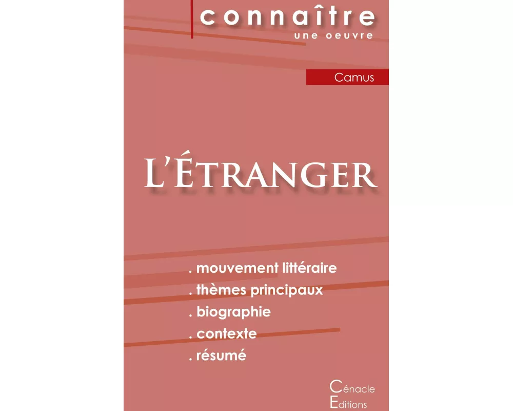 Fiche de lecture L'Étranger de Albert Camus (analyse littéraire de référence et résumé complet)
