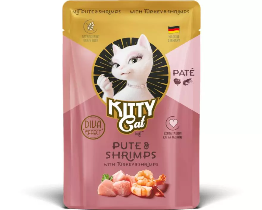 KITTY Cat Nassfutter KittyCat Paté Pouch Pute, Shrimps 85 g