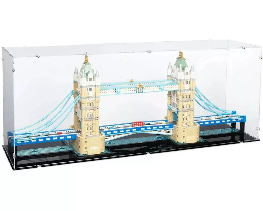 iDisplayit Acryl-Display für LEGO 21067 Tower Bridge (Mit schwarzem Boden)