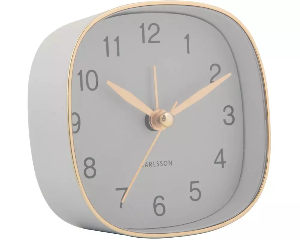 KARLSSON Klassischer Wecker Travel Square Mouse grey