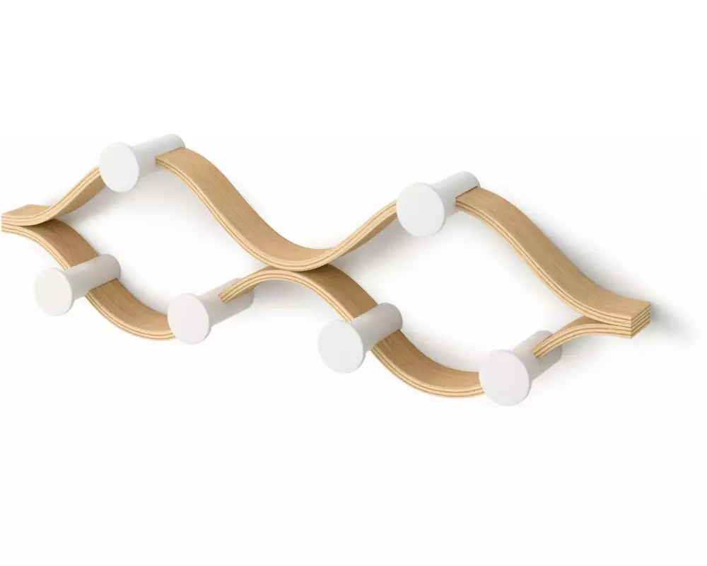 Umbra Wandgarderobe Montage 6 x 43 x 13 cm, Nature/Weiss