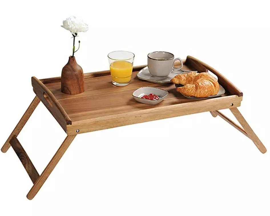 Kesper Serviertablett Akazienholz klappbar Braun 55 x 35 x 24 cm