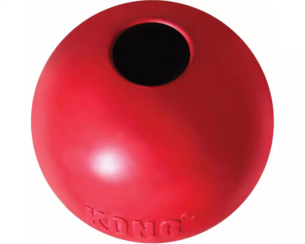 Kong Hunde-Spielzeug Ball Classic S mit Loch Rot