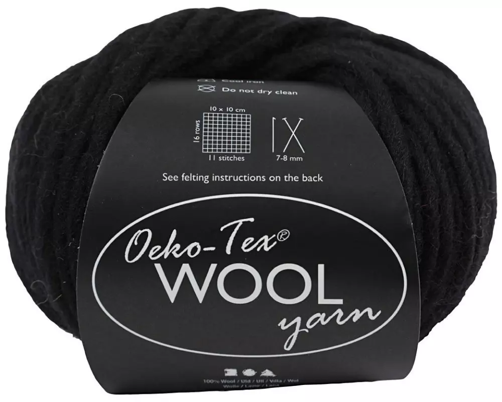 Creativ Company Wolle Oeko-Tex 50 g, Schwarz
