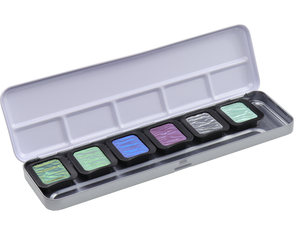 TALENS Perlglanzfarbe Finetec Box F0602 Essentials Cool 6 Farben