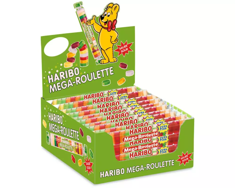 Haribo Kaubonbon Mega-Roulette sauer 40 x 45 g