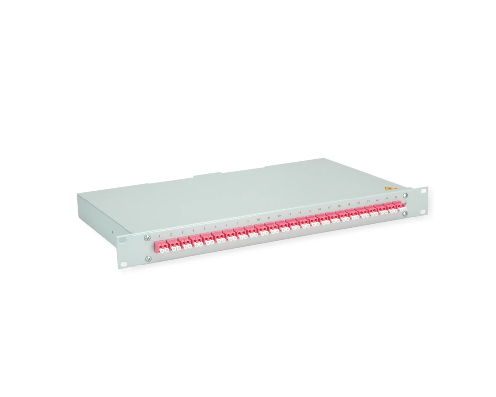 TELEGÄRTNER BASIS eco LWL-Panel mit Kupplungen, 24x LC Duplex, violett, OM4