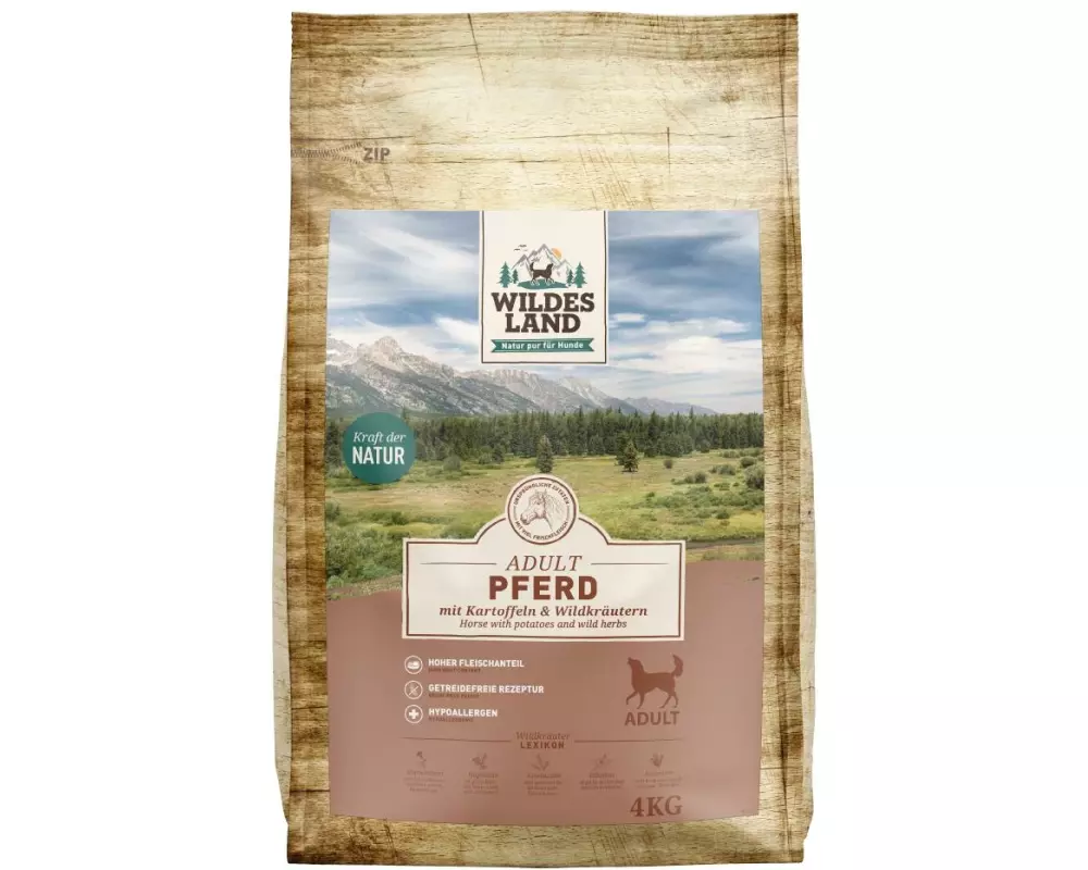 Wildes Land Trockenfutter Pferd mit Kartoffeln & Wildkräutern, 4 kg