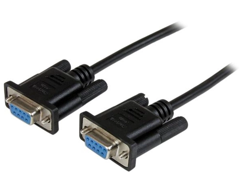 StarTech.com 2m Black DB9 RS232 Serial Null Modem Cable F/F