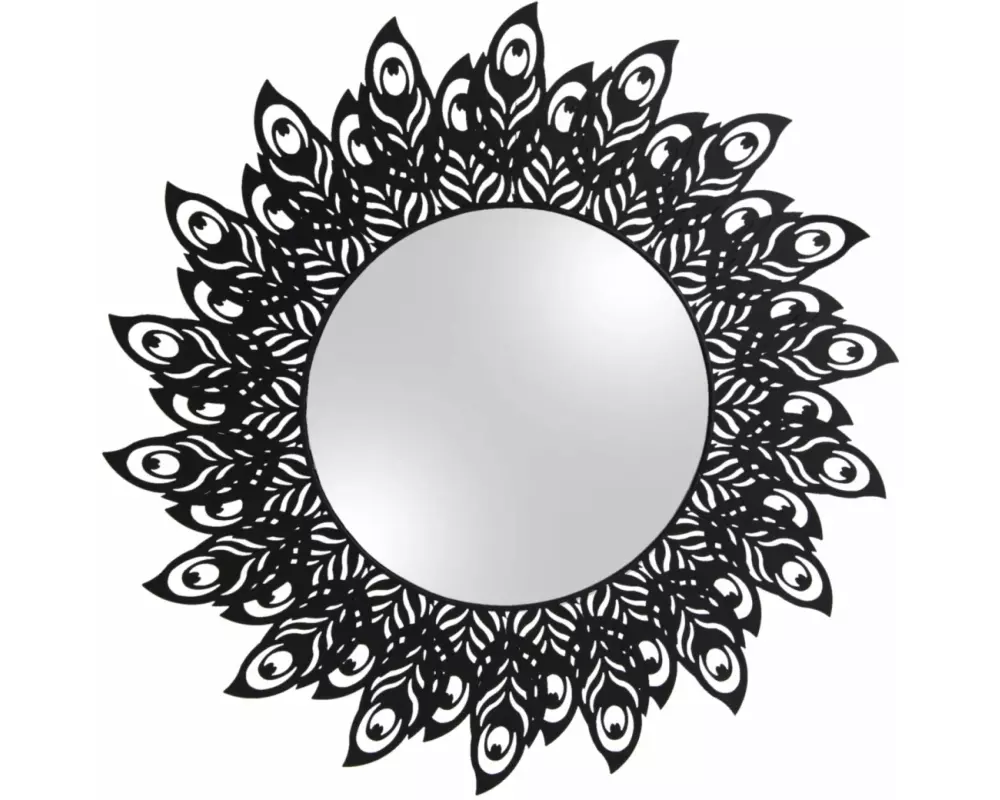 present time Spiegel Peacock Feathers Schwarz