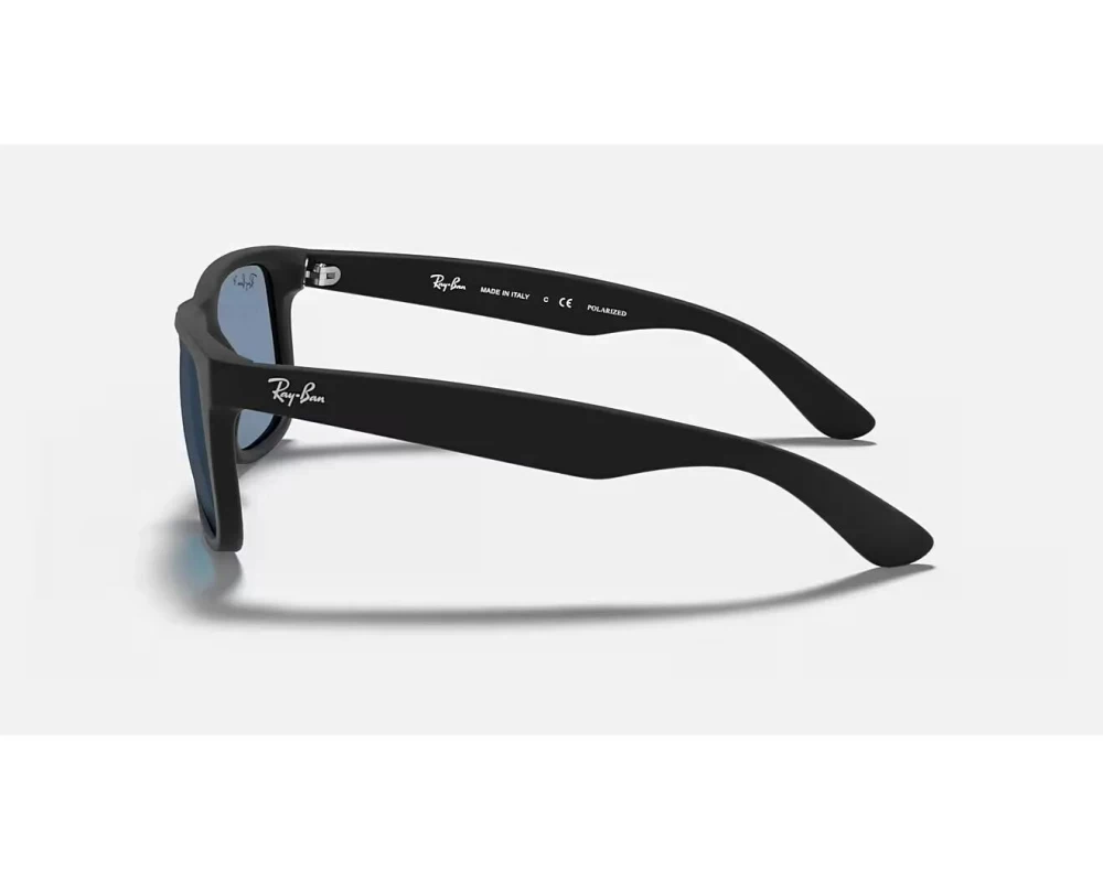 Ray-Ban Justin Classic Rubber Black, Dunkelblau polarisiert