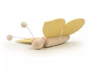 Deco Schmetterling Gross mit Faden zitronengelb