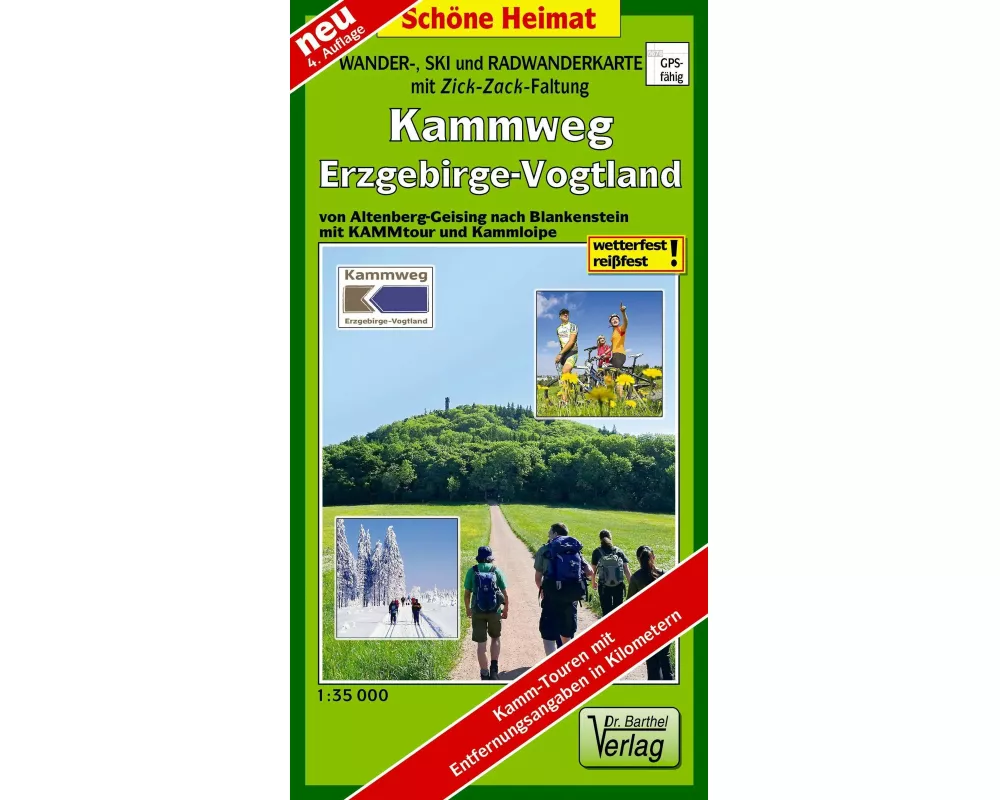Wander-, Ski- und Radwanderkarte Kammweg Erzgebirge-Vogtland 1:35 000