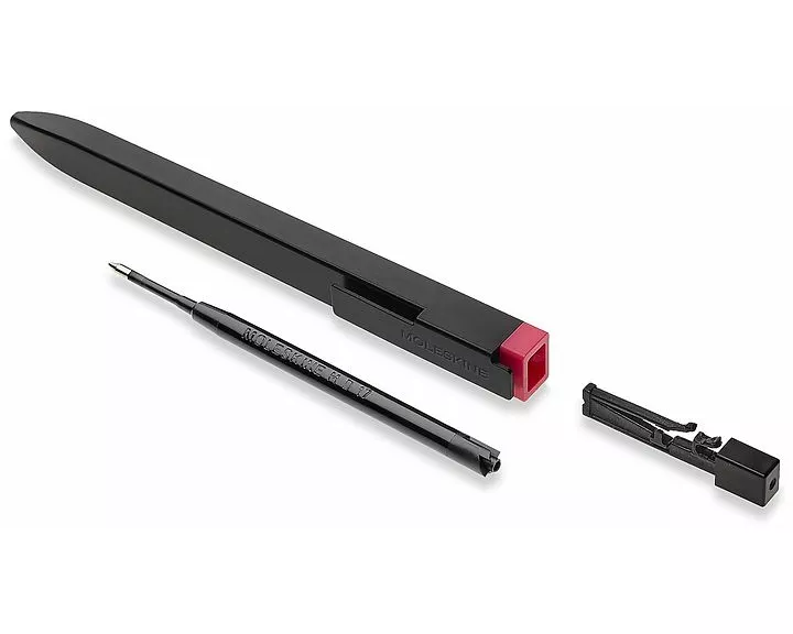 Moleskine Go - Pen With Tagged For Display Black, Medium Tip 1,0 mm, Pattern Magenta