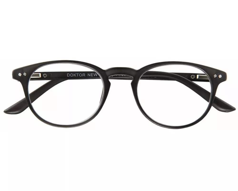 Brille. DOKTOR NEW G65600 schwarz Kunststoffbrille im Etui mit Federtechnik +2.00 dpt