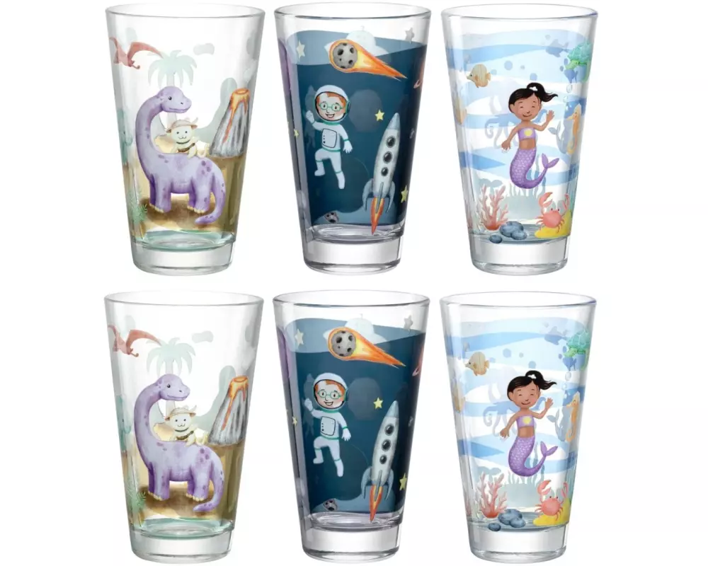 Leonardo Kindertrinkglas Avventura 300 ml, 6-teilig, Assortiert