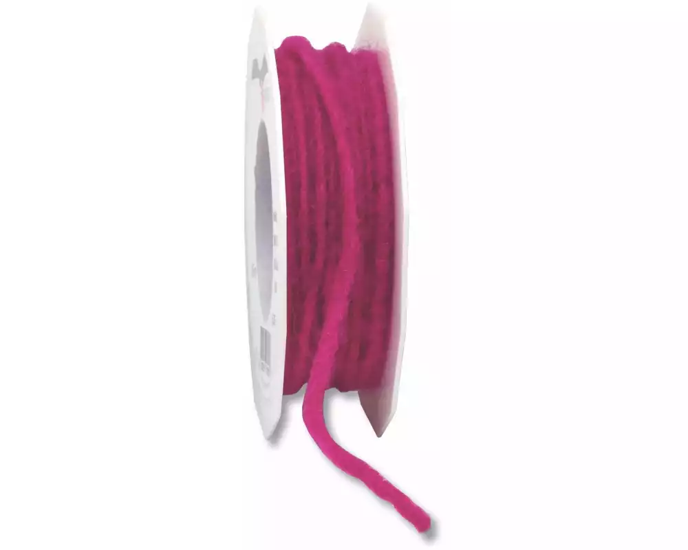 Pattberg Textilband Elbe Wolle 0.5 cm x 15 m, Magenta