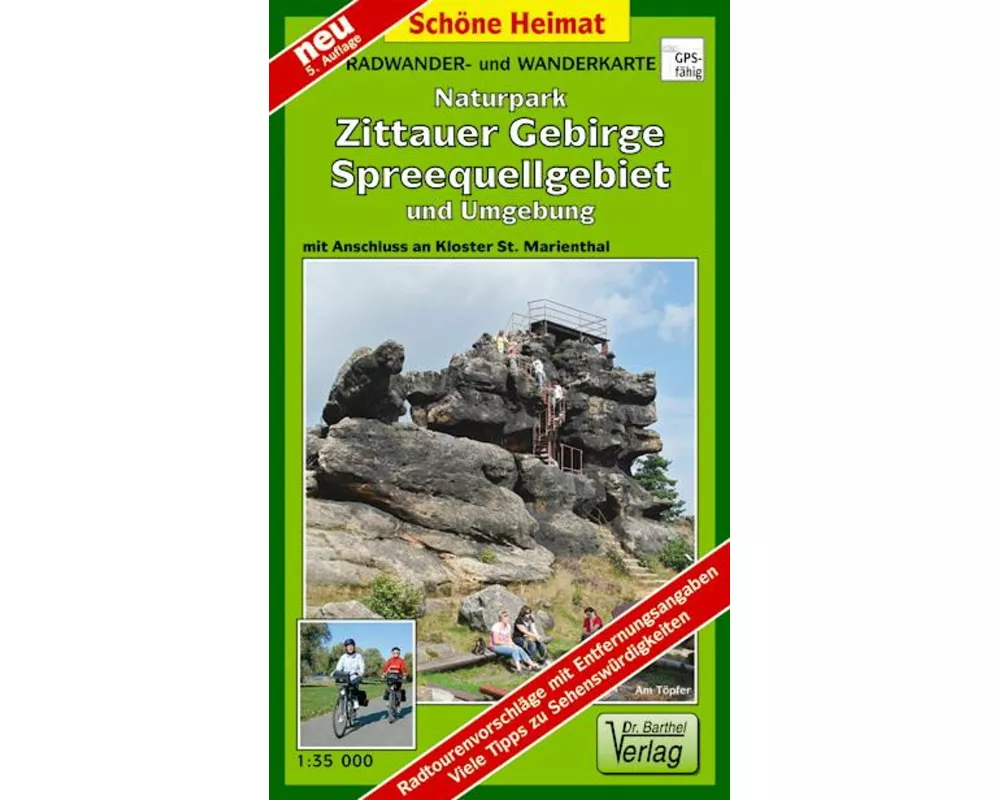 Naturpark Zittauer Gebirge, Spreequellgebiet und Umgebung 1 : 35 000 Radwander- und Wanderkarte