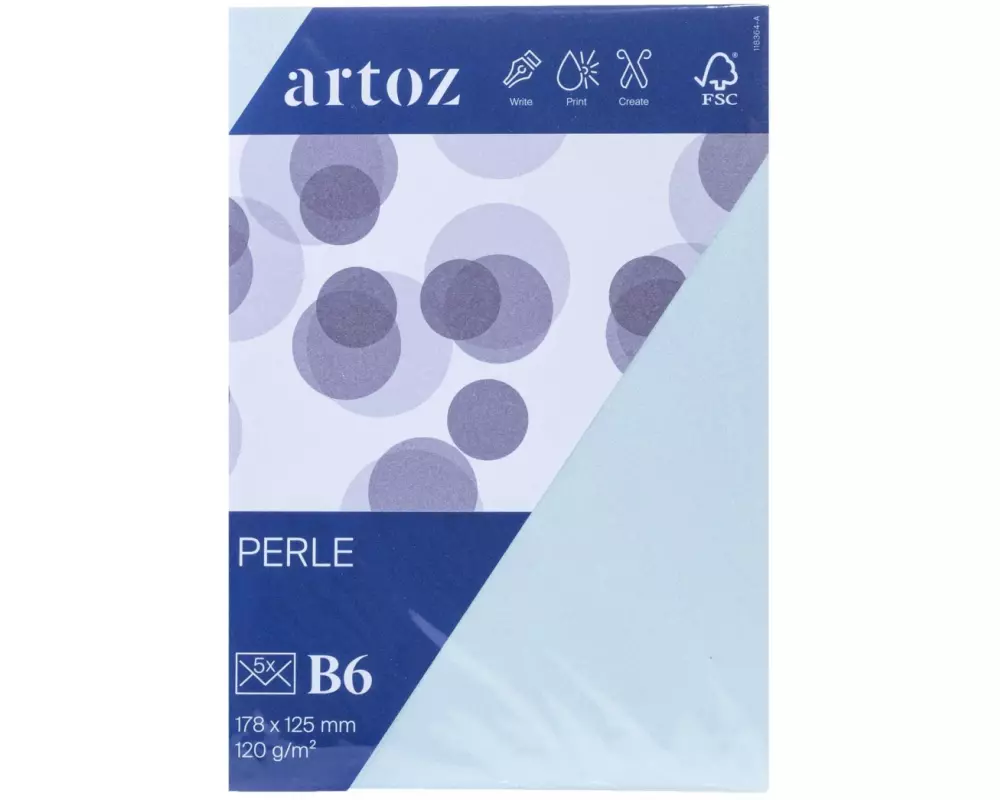 Artoz Couvert Perle B6, 5 Stück, Iceblue