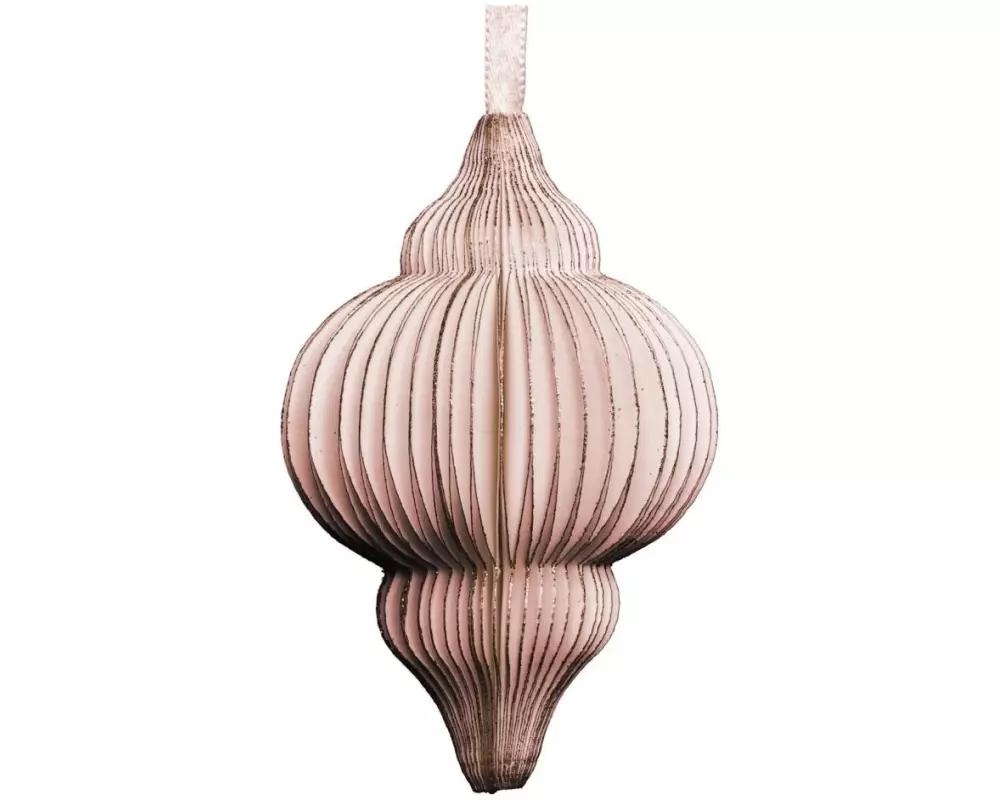 Tranquillo Weihnachtskugel aus Papier Gold/Rosa