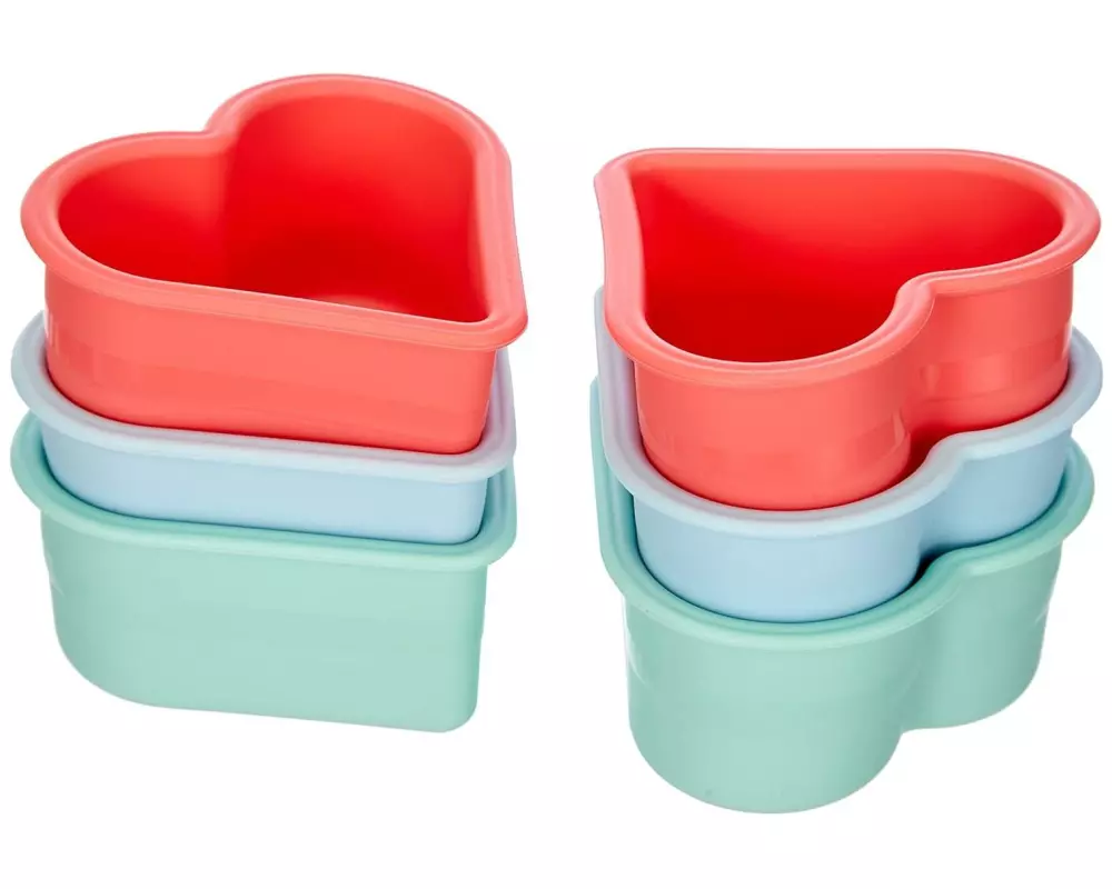 Lurch Backformen-Set Flexi Herzen 6 Stück, Mehrfarbig