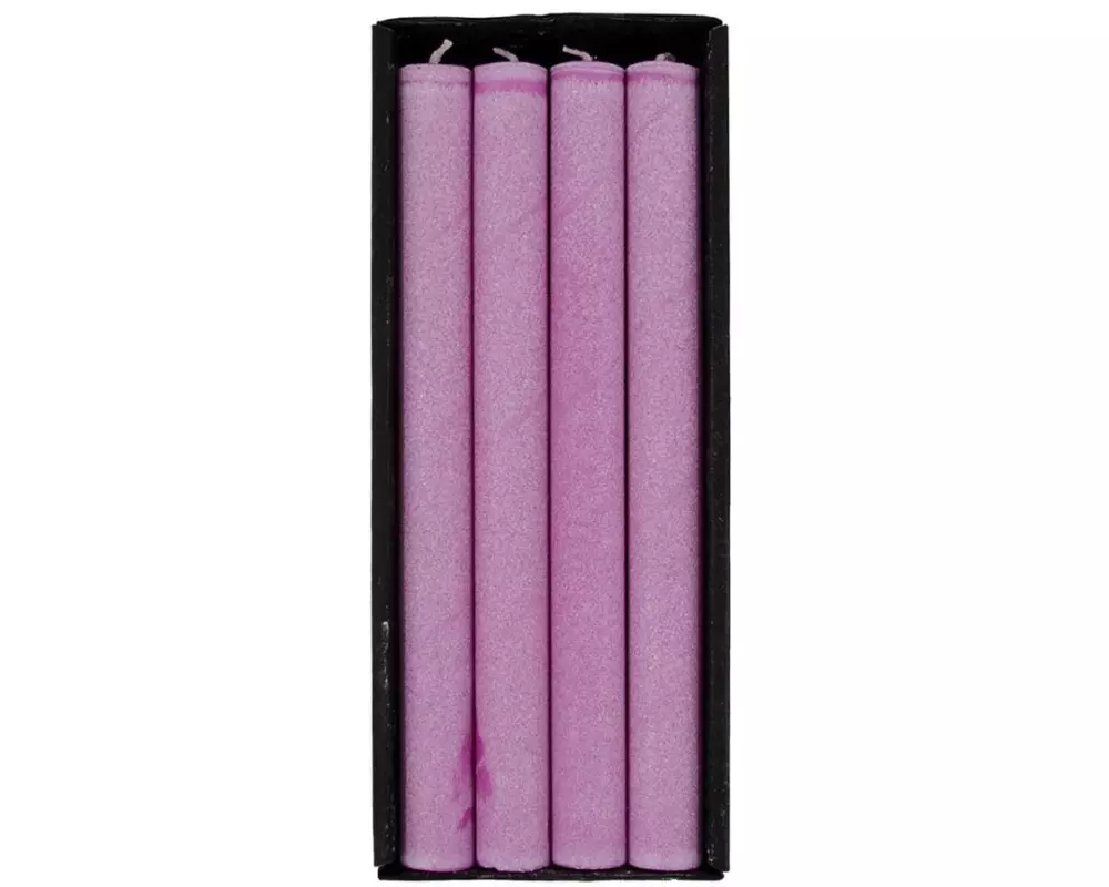 Schulthess Kerzen Stabkerze Violett aus Olivenwachs, 4 Stück