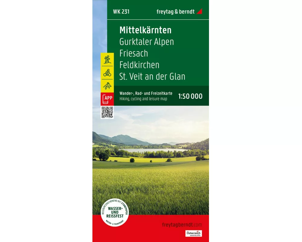 Mittelkärnten, Wander-, Rad- und Freizeitkarte 1:50.000, freytag & berndt, WK 231