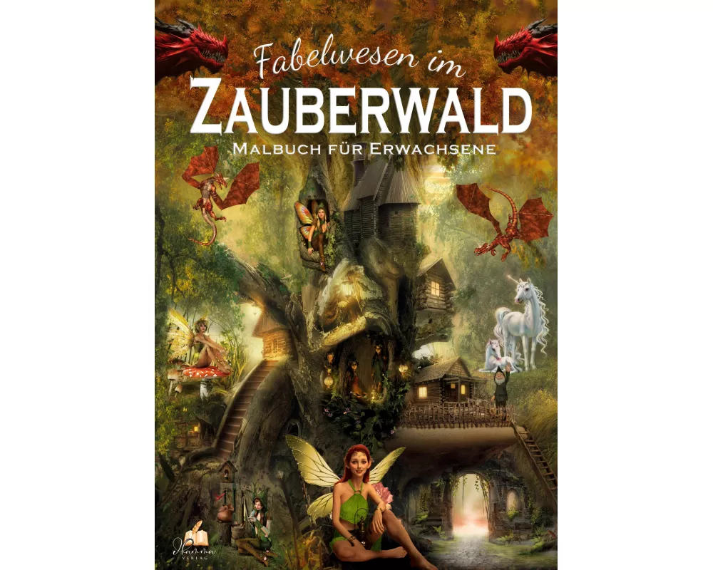 Fabelwesen im Zauberwald - Malbuch für Erwachsene mit 50 magischen Ausmalmotiven