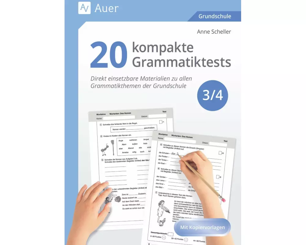 20 kompakte Grammatiktests für Klasse 3 und 4