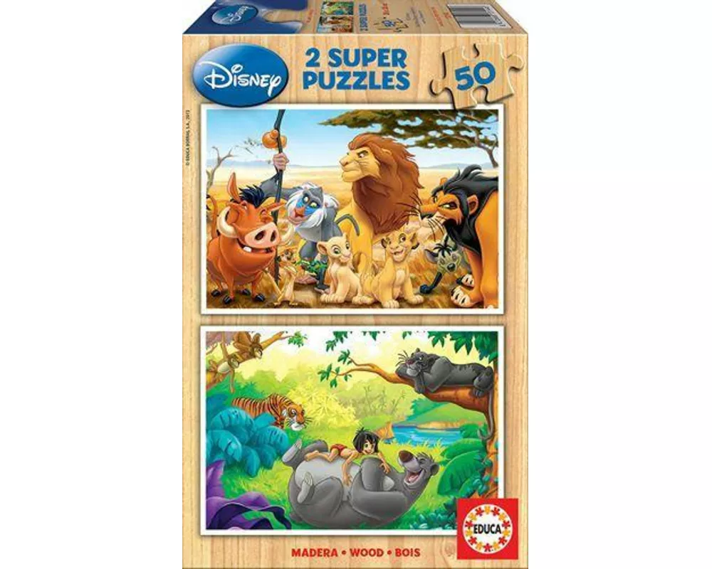 Educa - Disney - Tierfreunde - Puzzle 2x50 Teile