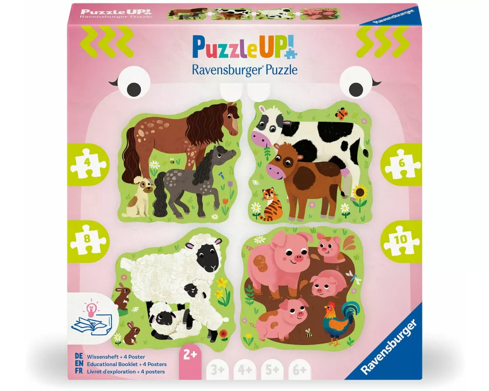 Kinderpuzzle 4, 6, 8, 10 Teile - Puzzle UP! Bauernhoftiere