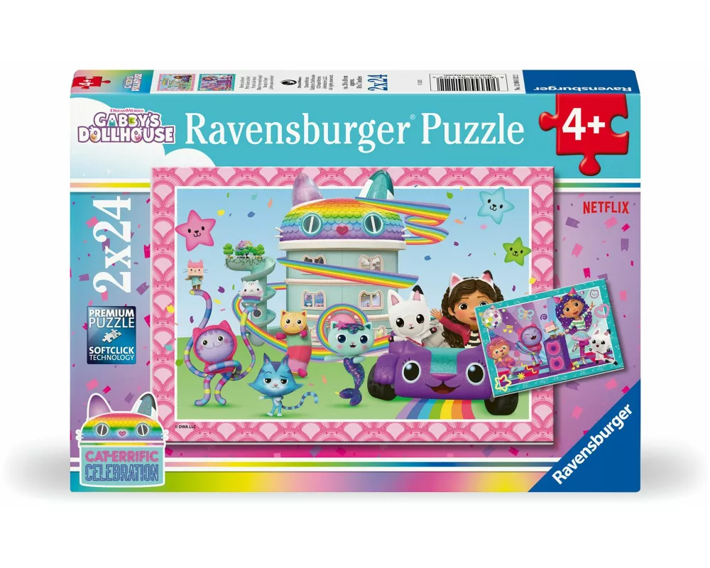 Kinderpuzzle 2x24 Teile - Gabby's Dollhouse - Bereit zu feiern!