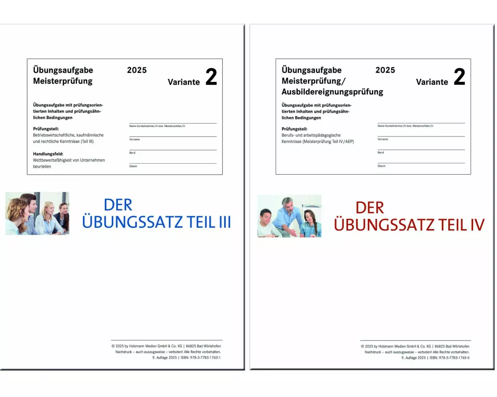 Das Übungspaket Teile III + IV - Variante 2